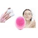 12 Brochas de maquillaje rosa/azul con estuche y masajeador facial electrico